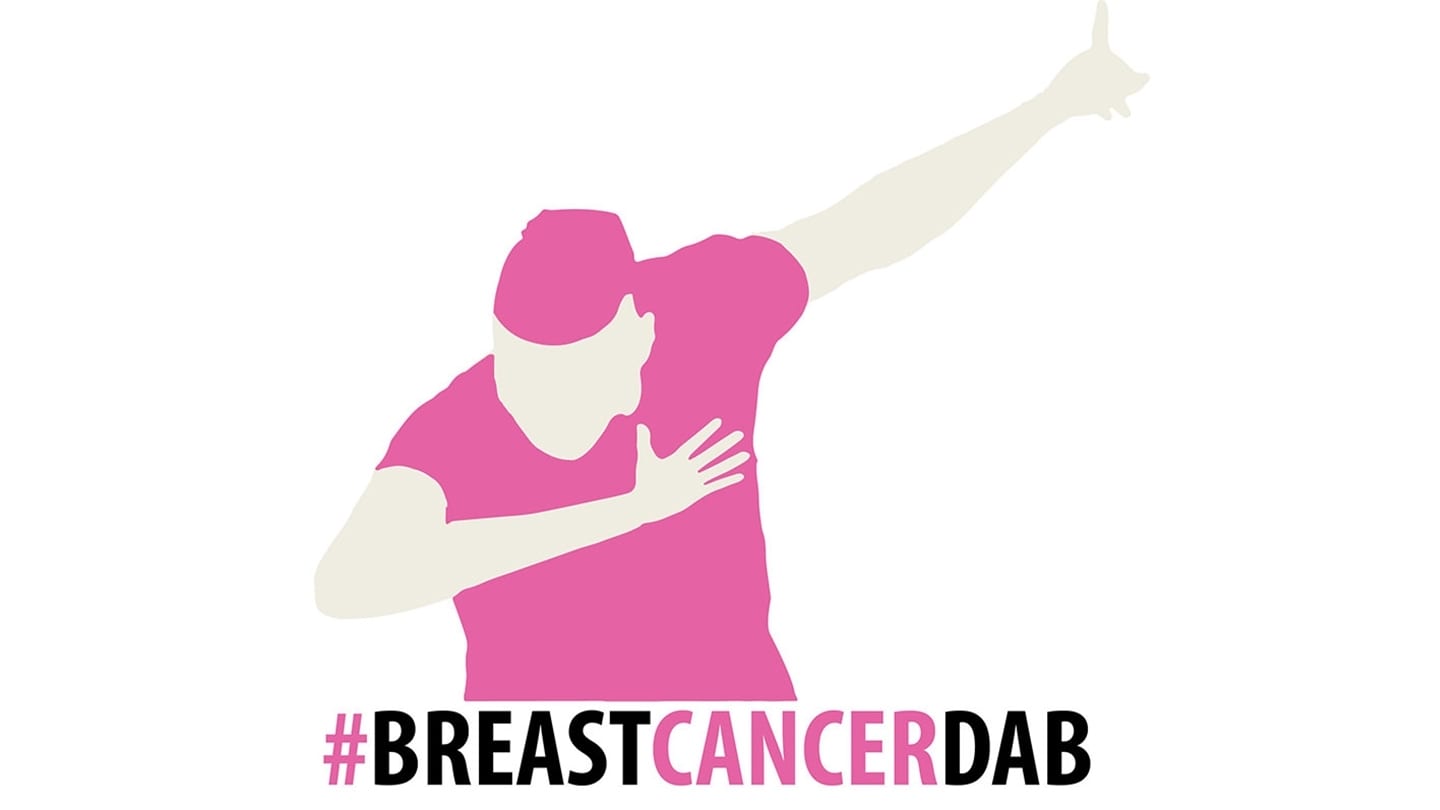 pink and black graphic breast cancer dab graphic