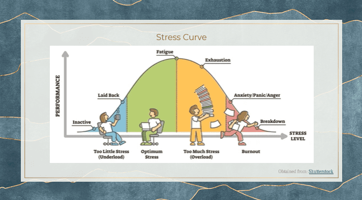Illustrated graphic showing the stress curve 