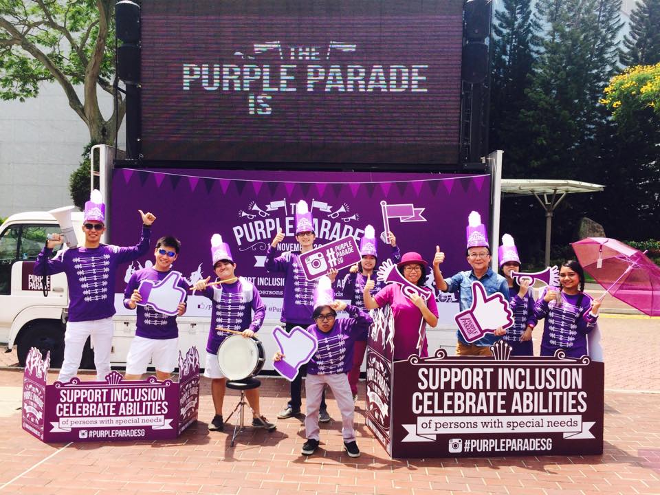 participants celebrating inclusion at Purple Parade SG